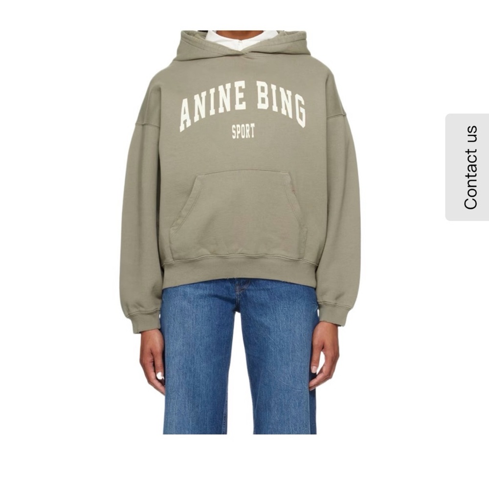 Anine Bing Sport Harvey Sweatshirt in Green Grey Medium